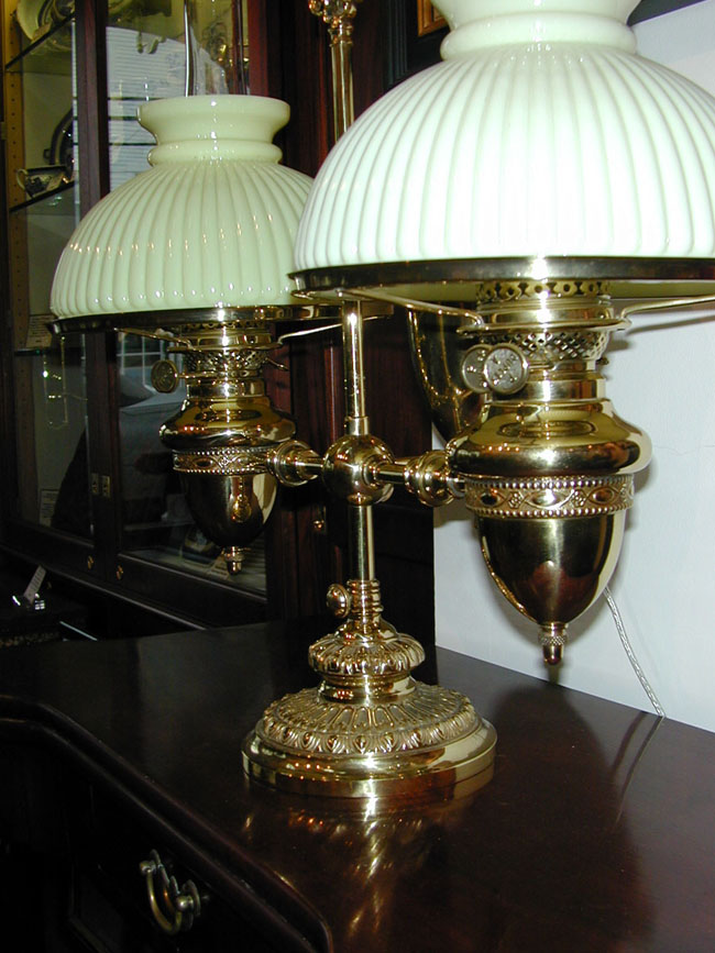 Outstanding 19th century Double Student Lamp Circa 1879 — image 2