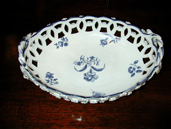 An 18th Century English First Period Worcester Porcelain 'Chestnut' Basket Circa 1765