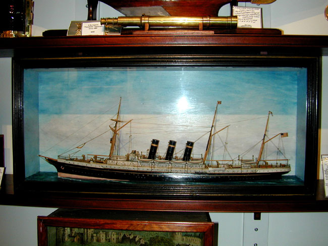 A Late 19th Century Cased Waterline Model of the Steamship "PARIS" Circa 1890 — image 2