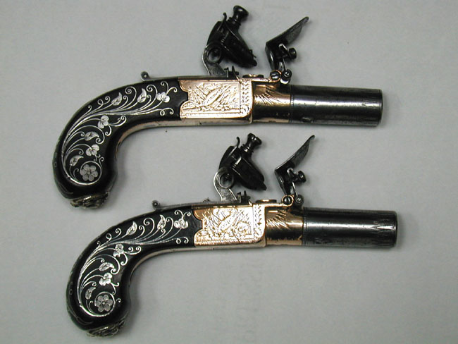 Fine Pair of English Flintlock Pocket Pistols Circa 1800. — image 2