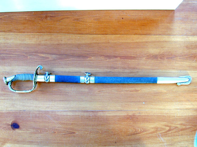 A Good Civil War Model 1852 U. S. Navy Officer's Sword With Original Sharkskin Scabbard  — image 6