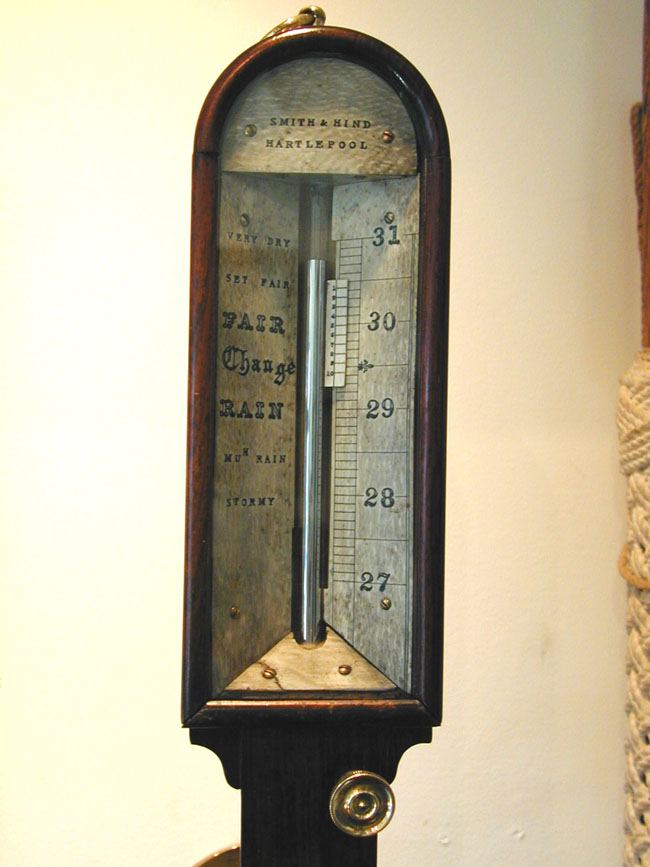 Antique Inlaid Rosewood Marine Barometer Circa 1850 — image 5