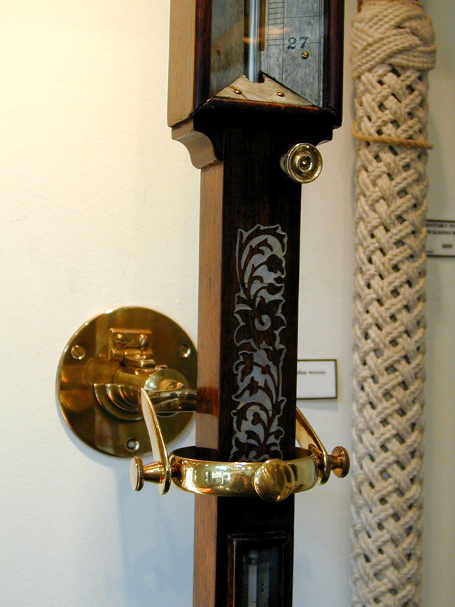 Antique Inlaid Rosewood Marine Barometer Circa 1850 — image 4