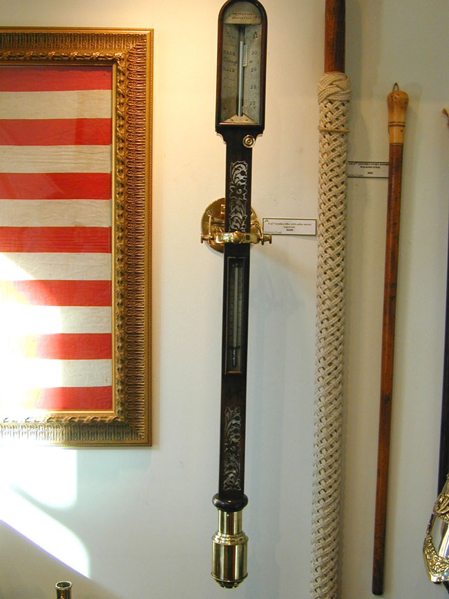 Antique Inlaid Rosewood Marine Barometer Circa 1850 — image 6