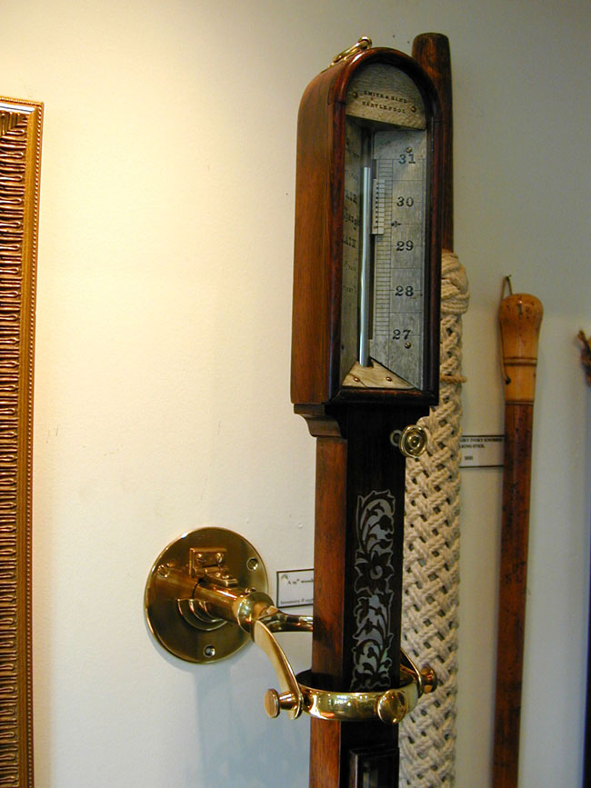 Antique Inlaid Rosewood Marine Barometer Circa 1850