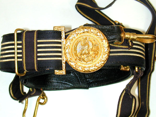 Antique American Naval Officer's Hat, Epaulettes, Sword Belt and Case Circa 1890 — image 4