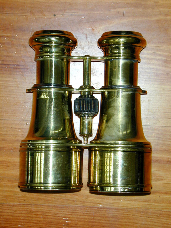 A Pair of All-Brass Antique English Binoculars Circa 1880
