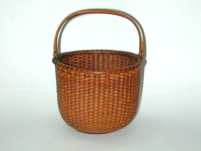 Exceptionally Fine and Small Antique Nantucket Lightship Basket Circa 1880