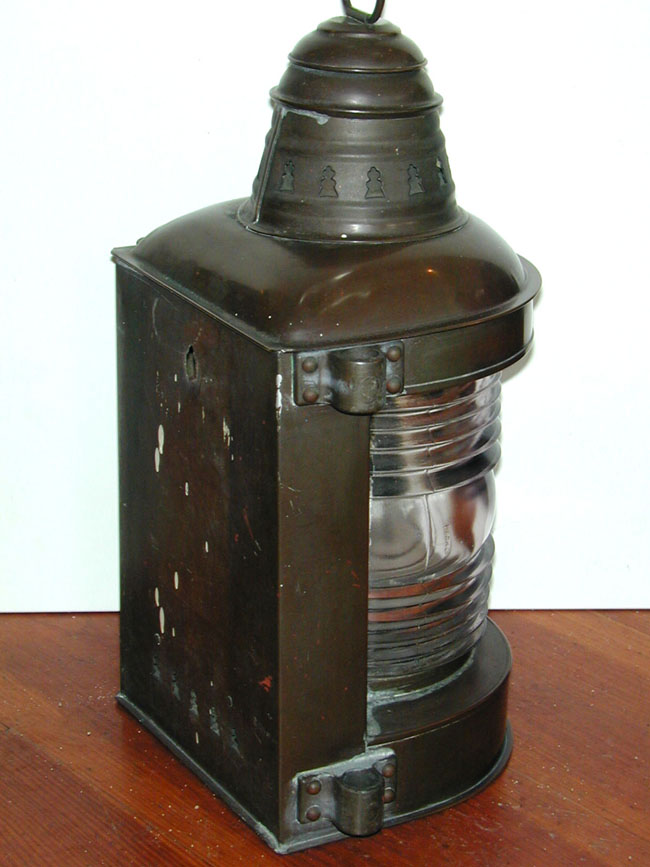 Antique Brass Ship's Masthead Lamp made by Perkins Marine Lamps, Brooklyn, N.Y. — image 2