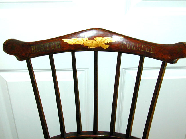 Wallace Nutting Comback Armchair Inscribed 'Boston College' With Eagle Circa 1918 — image 2