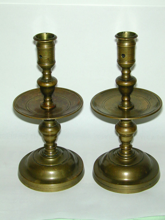 A good Pair of Antique Dutch "Helmskirk" Candlesticks, second half 18th century.