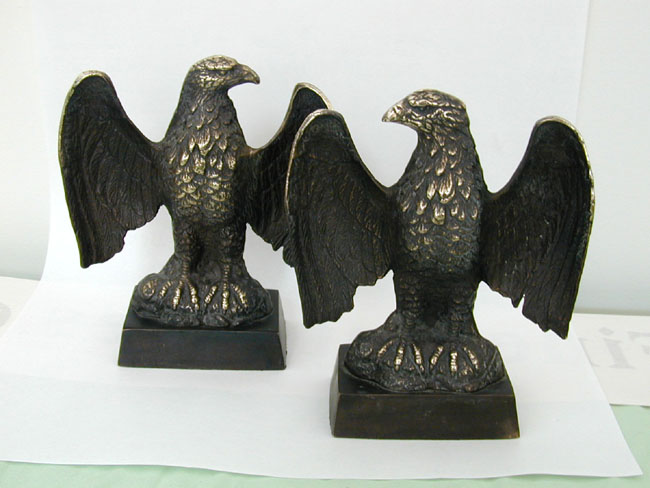 Fine Pair of Late 19th Century Bronze Patriotic Eagle Bookends