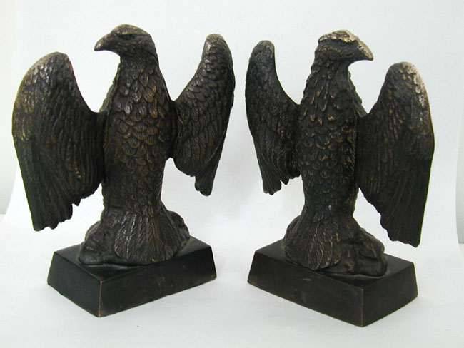 Fine Pair of Late 19th Century Bronze Patriotic Eagle Bookends — image 2