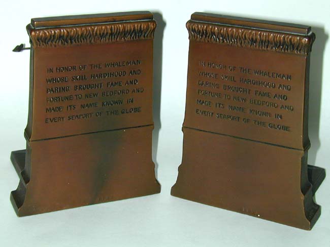 Pair of Antique New Bedford Whaling Monument Bronze Bookends — image 3