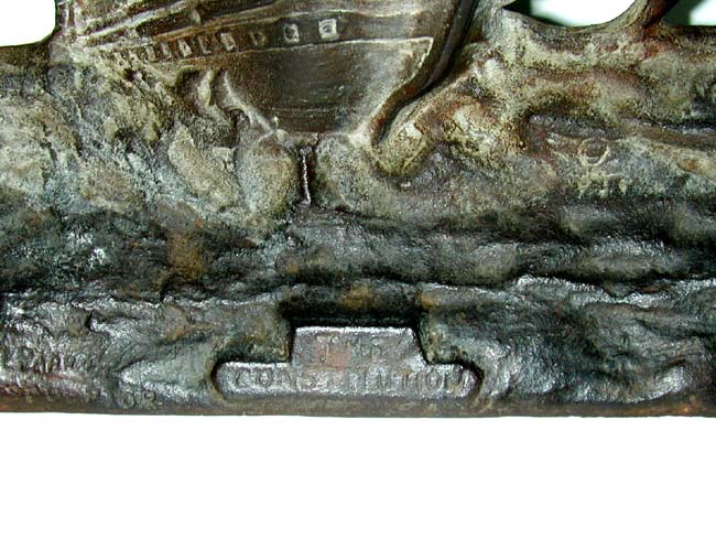Antique Cast Iron Doorstop of the U.S.Frigate Constitution Signed by the Sculptor — image 2