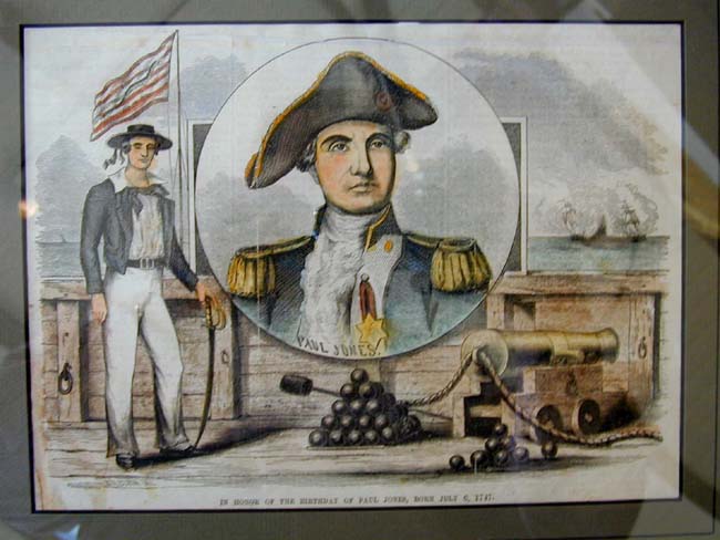 19th century Engraving of American Naval Hero John Paul Jones