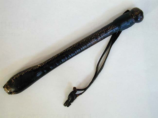 A 19th Century Sailor's Leather Wrapped 'Blackjack'