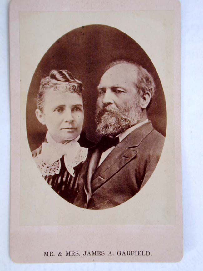 Carte de Vista of Mr. and Mrs. James A. Garfield shortly before being elected the 20th President in 1881.
