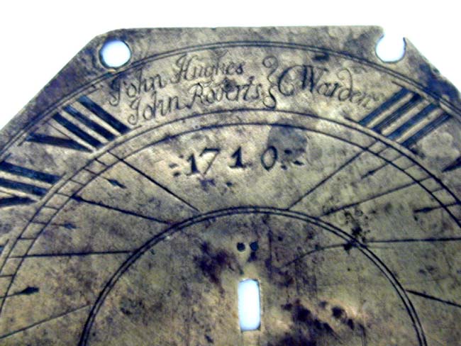 Antique English Queen Anne Period Engraved Brass Sundial Dated 1710 — image 2