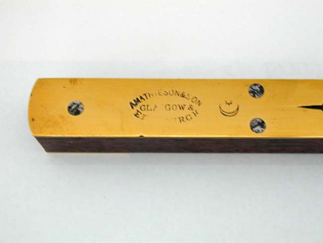 Antique Brass Mounted Level Signed 'A. Mathieson & Son, Glasgow and Edinburgh' — image 2