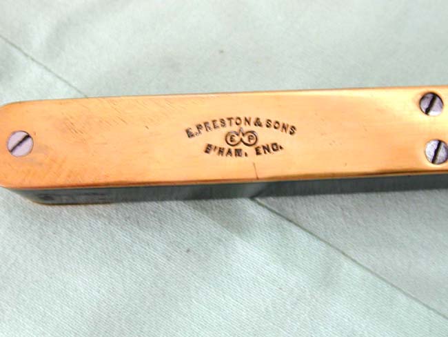 19th century Brass Mounted Level signed "E. Preston & Sons, Birmingham" — image 2
