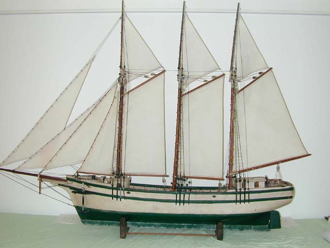 19th Century Nantucket Sailor-Made Three-Masted Pond Boat