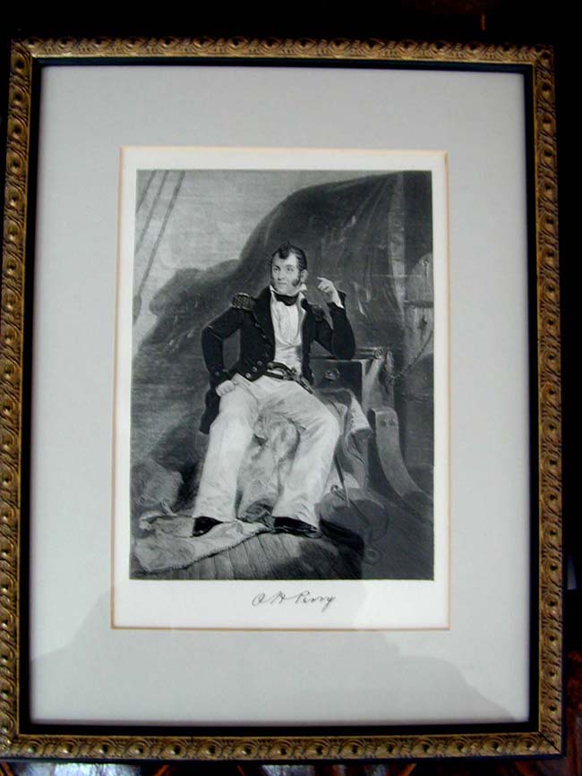 19th Century Engraving of American WAR OF 1812 Naval Hero Oliver Hazard Perry