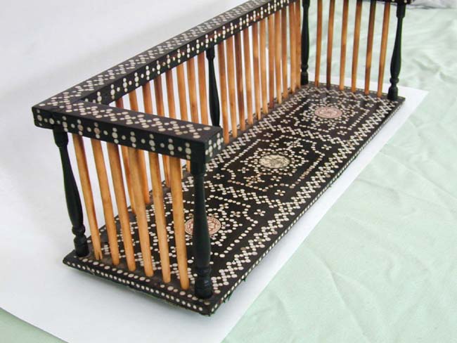 19th century Ebony Bookstand With Porcupine Quill Spindles and Ivory Inlays