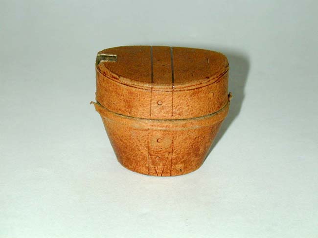 19th Century Miniature Leather Hat Box Form Inkwell — image 2