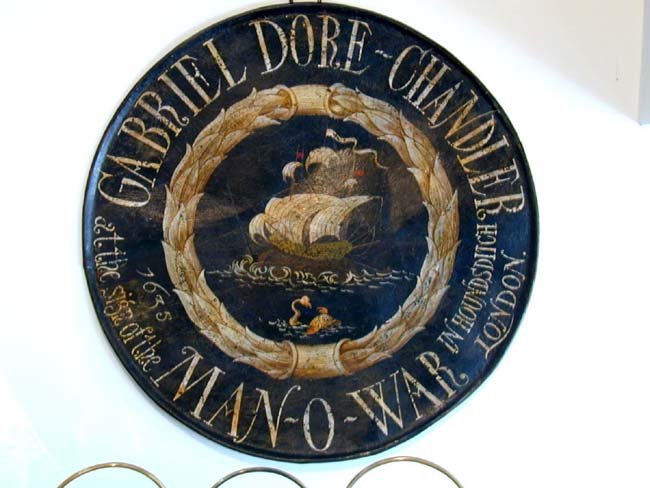19th Century Ship Chandler's Trade Sign Painted on Metal