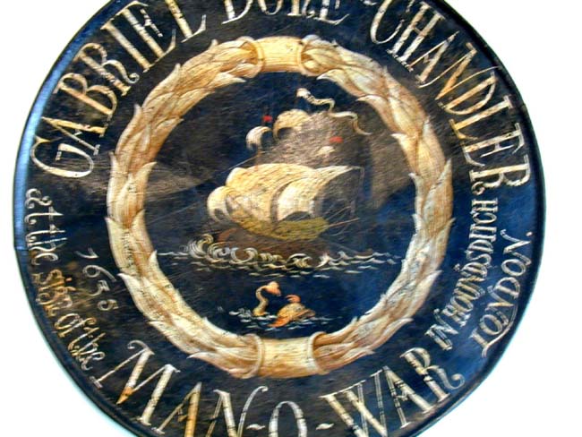 19th Century Ship Chandler's Trade Sign Painted on Metal — image 2