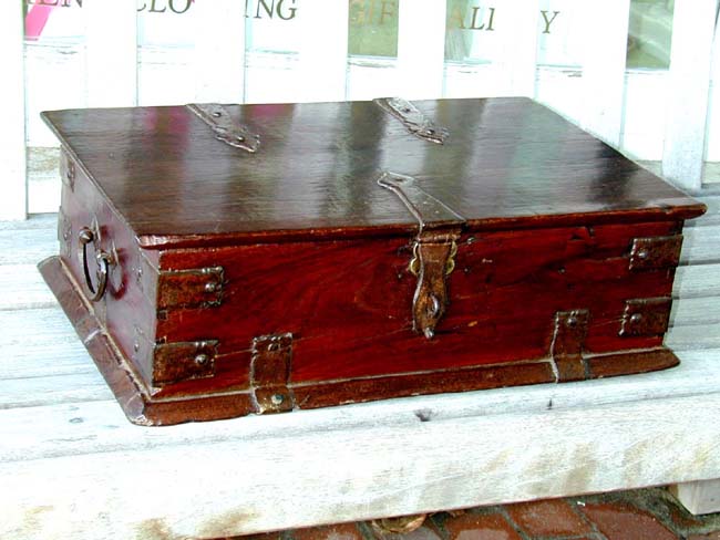 Early 18th Century English Iron Mounted Walnut Bible Box