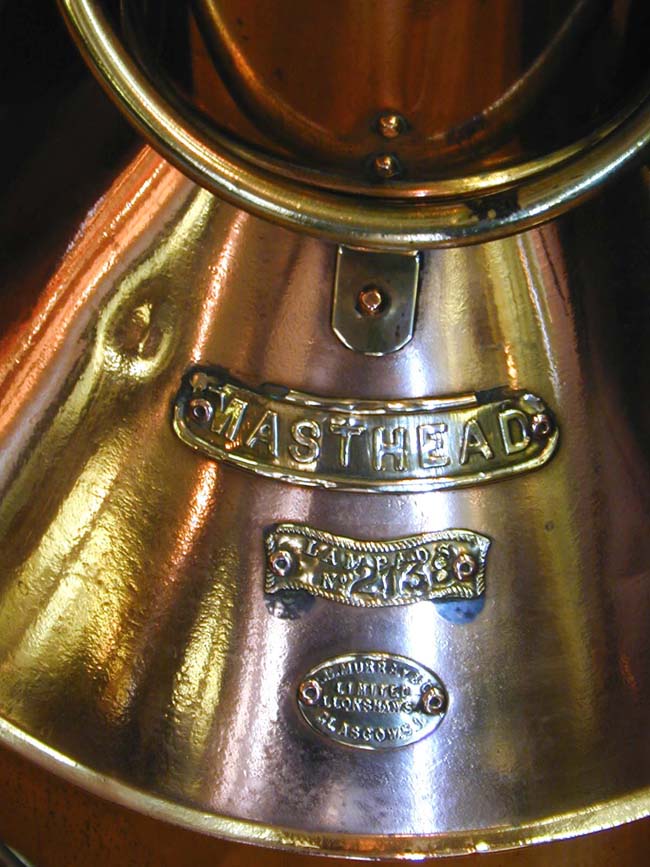 Large Copper and Brass Late 19th Century Ship's Masthead Lamp With Original Burner and Font — image 2