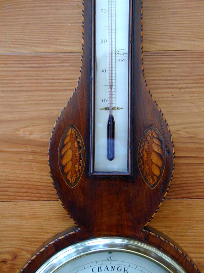 Beautiful Early 19th Century Inlaid Mahogany Barometer Signed "J.B. Pedrone, Glasgow"l — image 3