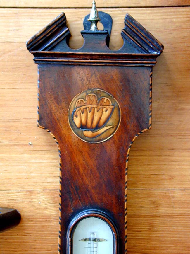 Beautiful Early 19th Century Inlaid Mahogany Barometer Signed "J.B. Pedrone, Glasgow"l — image 4