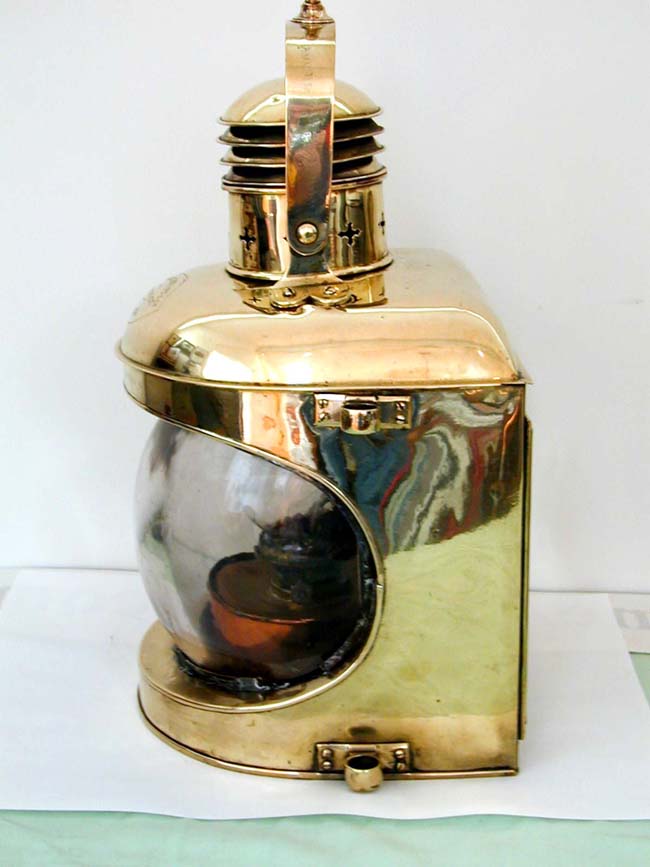 Fine and Rare All Brass Ship's Mast Head Lamp Circa 1860 Signed "Barclay, Phillips & Co., Glasgow" — image 2