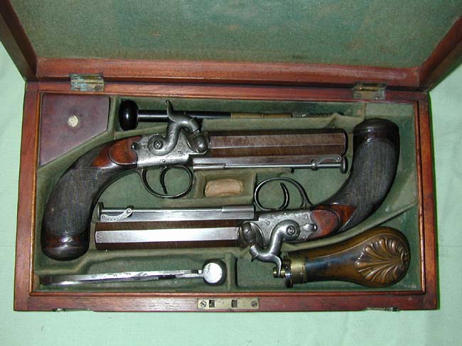Cased Pair of British Officer's Percussion Pistols Circa 1845