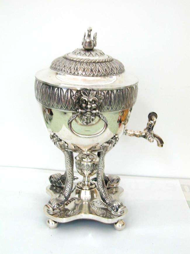 19th Century Sterling Silver Hot Water Kettle on Stand