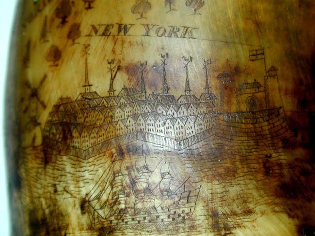 A Professionally carved English Map Powder Horn in the style of the French and Indian Wars. Probably 20th century. — image 5