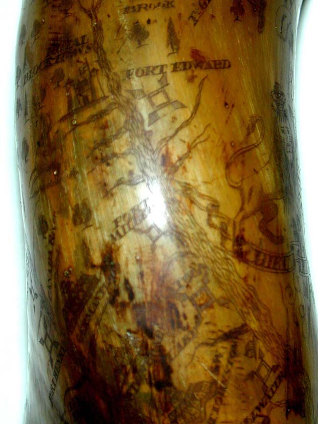 A Professionally carved English Map Powder Horn in the style of the French and Indian Wars. Probably 20th century. — image 4