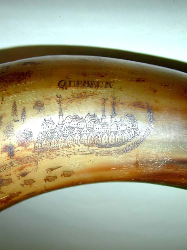 A Professionally carved English Map Powder Horn in the style of the French and Indian Wars. Probably 20th century. — image 3