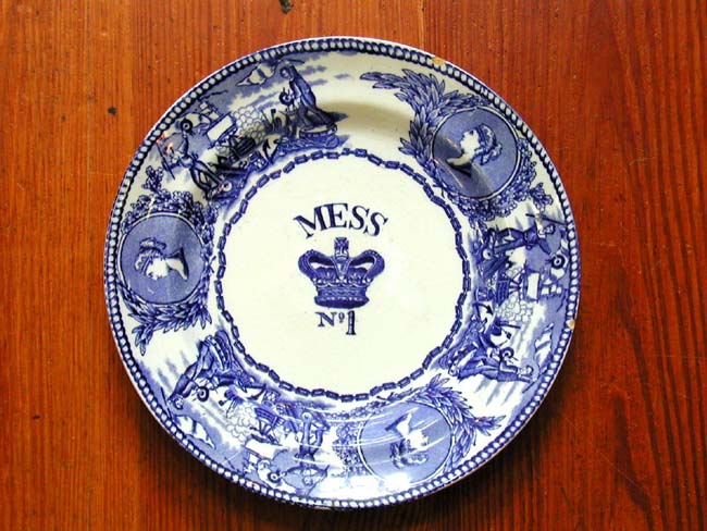 Set of Four Antique Royal Navy "Mess" Plates Numbered 1,2,3 & 4, circa 1850