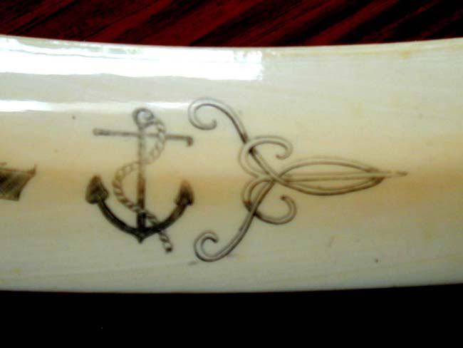 Antique Elephant Ivory Page Turner engraved with a depiction of the Italian battleship 'Duilio' circa 1880. — image 3
