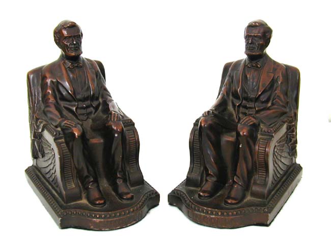A Fine Pair of Abraham Lincoln Bronzed Bookends Circa 1924