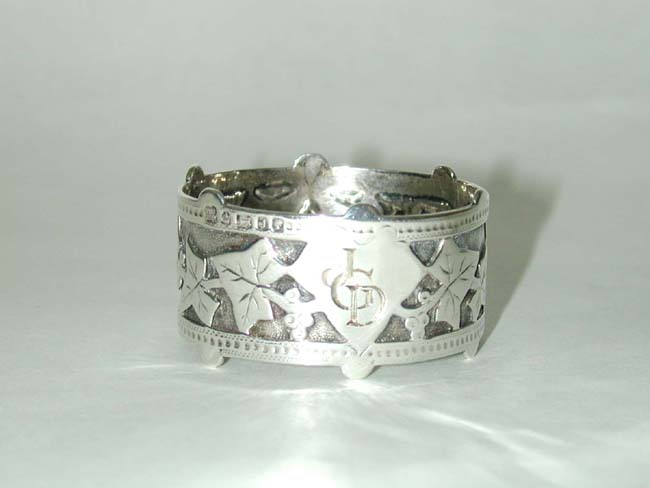 An Antique English Sterling Silver Napkin Ring Hallmarked 1876