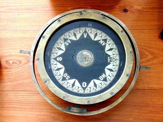 A Late 19th Century Danish Ships Compass Signed "Iver C. Weilbach"