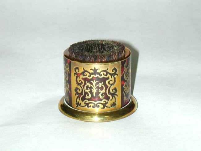 A Victorian Tortoiseshell and Brass 'Boule' Pen Wipe circa 1850