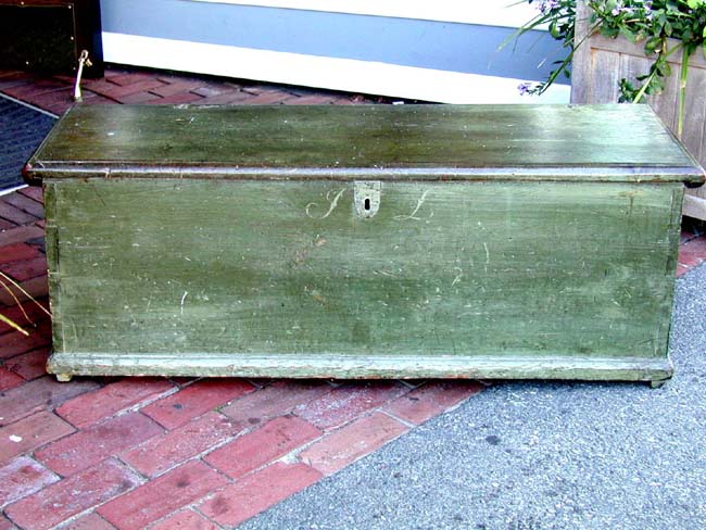 An American Sailors Sea Chest With Original Painted Surface Circa 1820 — image 2