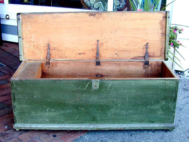 An American Sailors Sea Chest With Original Painted Surface Circa 1820 — image 4