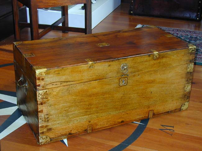 A 19th Century Brass Bound China Trade Camphorwood Trunk circa 1850